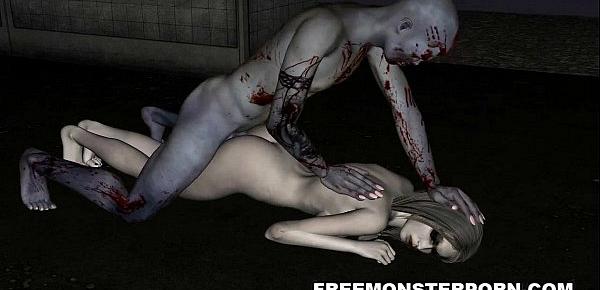  Foxy 3D cartoon zombie babe gets licked and fucked